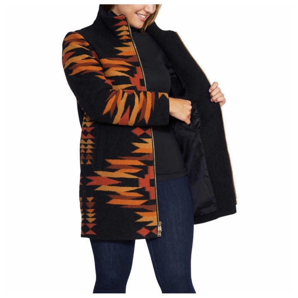 Pendleton wool blend southwestern zip up coat - Picture 5 of 11
